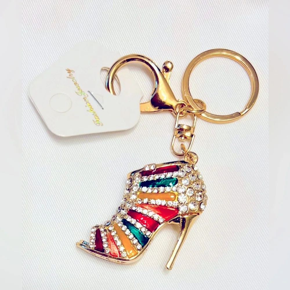 Colorful Rhinestone High Heel Keychain/Bag Charm